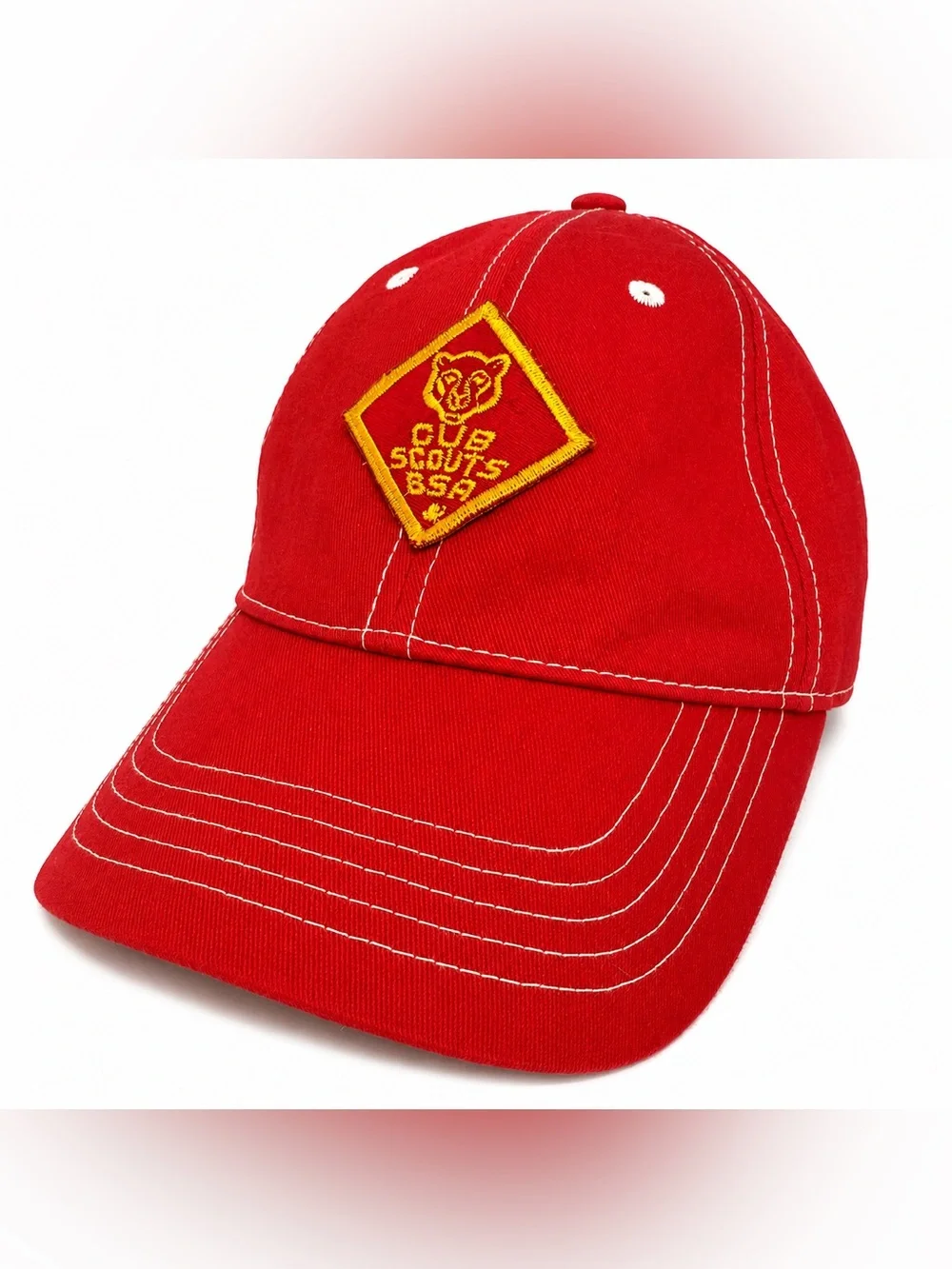 Red Baseall Cap with Cub Scout BSA Patch